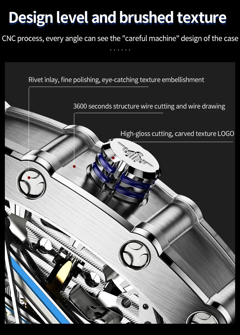 OUPINKE Men's Luxury Mechanical Wristwatch