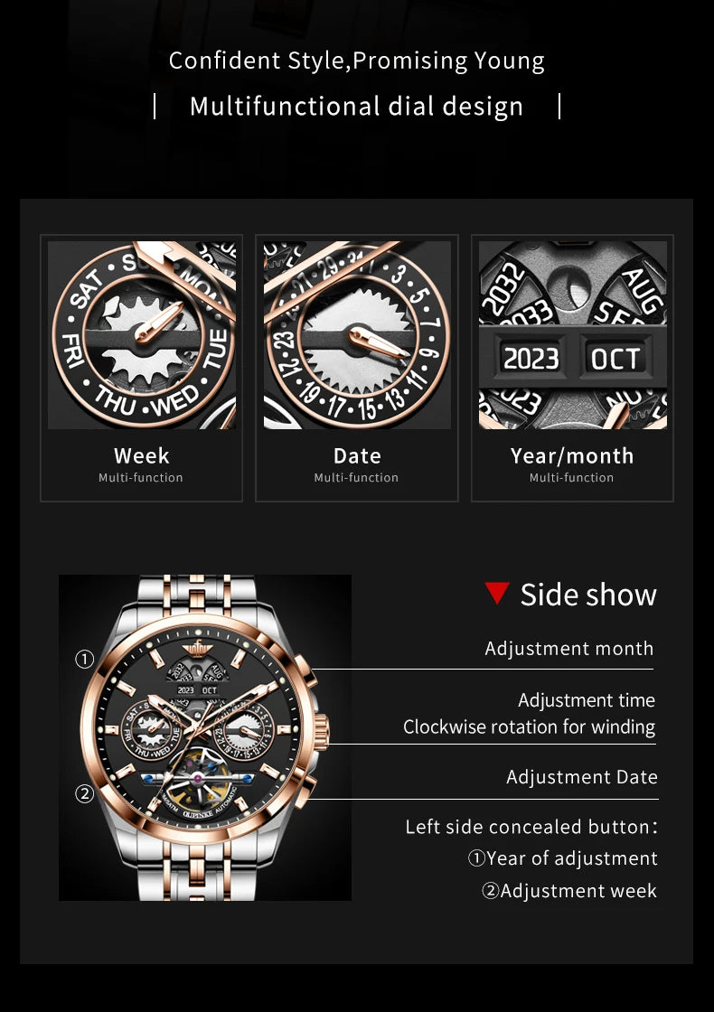 OUPINKE Top Original Luxury Brand Men's Watches