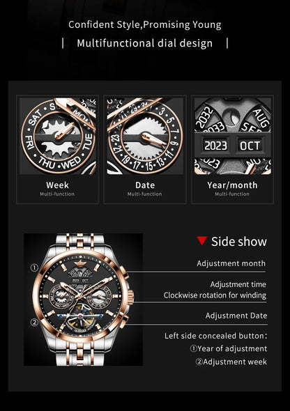 OUPINKE Top Original Luxury Brand Men's Watches