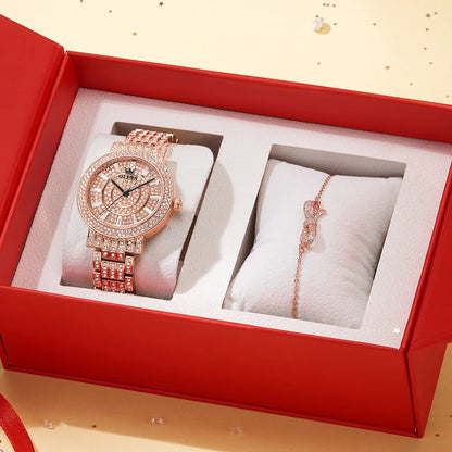 OLEVS Top Original Brand Women's Watches Elegant Luxury Full Diamond Quartz