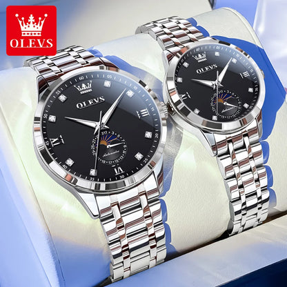 OLEVS Fashion Original Romantic Couple Watch Moon Phase