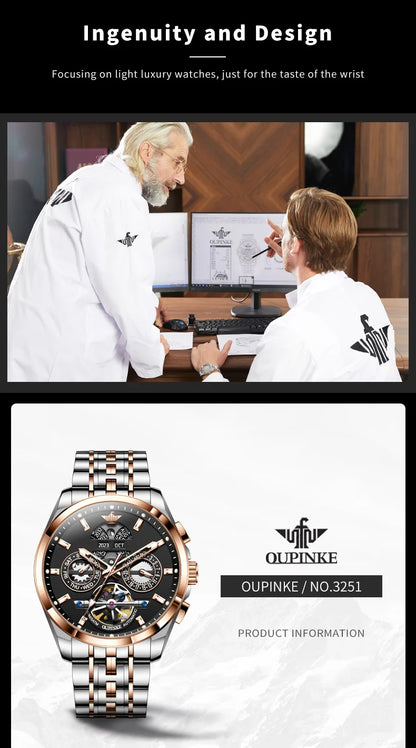OUPINKE Top Original Luxury Brand Men's Watches