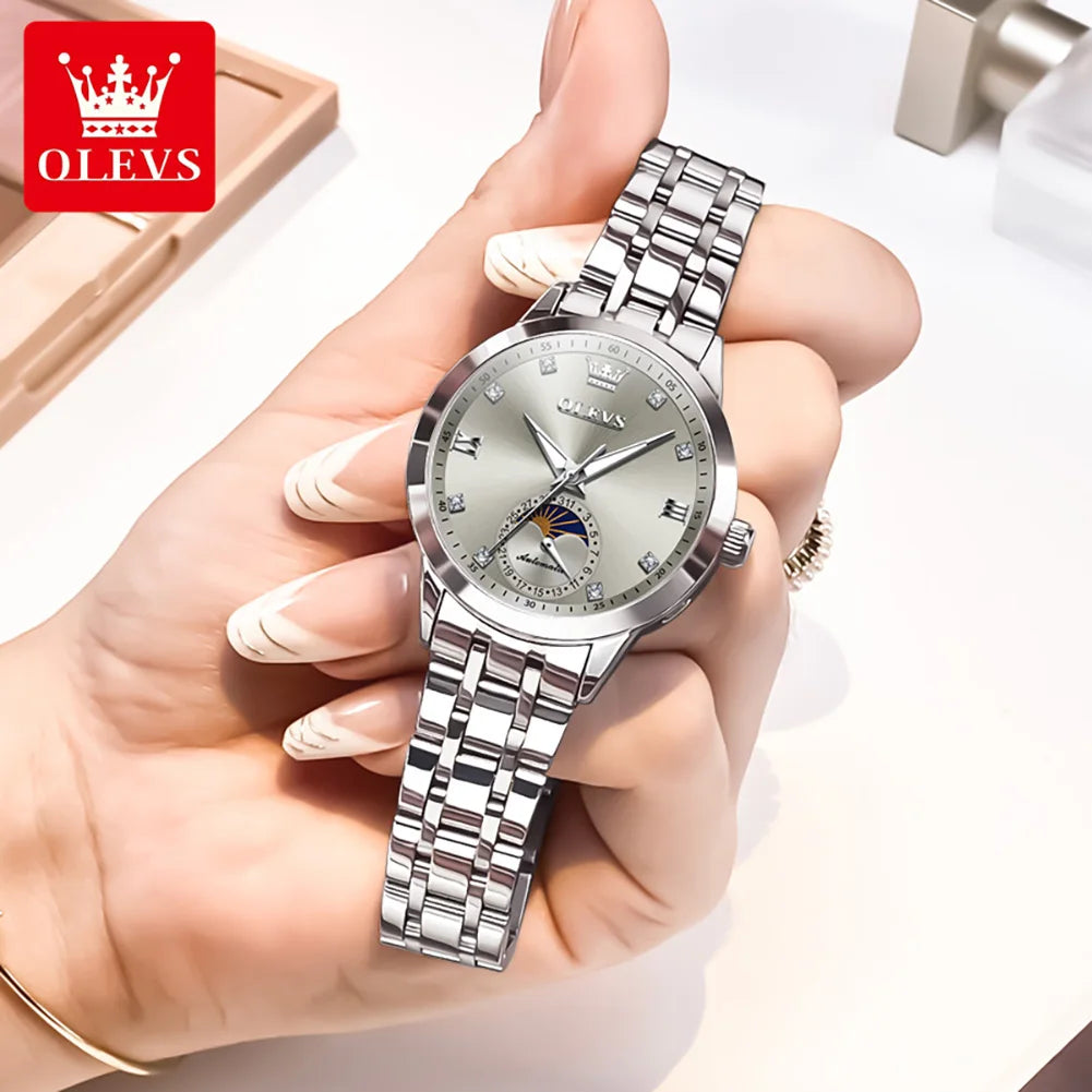 OLEVS Fashion Original Romantic Couple Watch Moon Phase