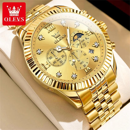 OLEVS New Original Quartz Men's Watches Moon Phase