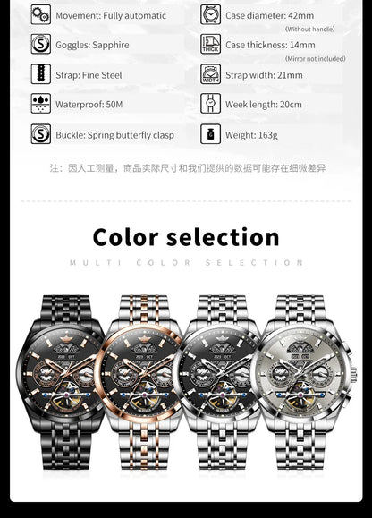 OUPINKE Top Original Luxury Brand Men's Watches