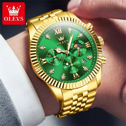 OLEVS New Original Quartz Men's Watches Moon Phase