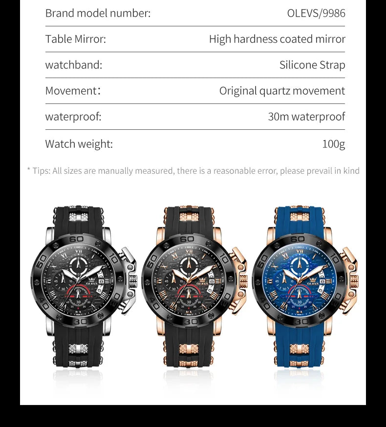 OLEVS Original Brand Fashion Casual Men's Watches