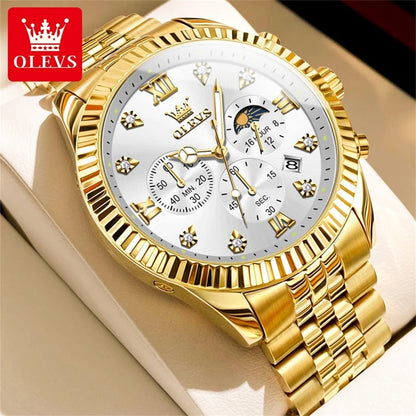 OLEVS New Original Quartz Men's Watches Moon Phase