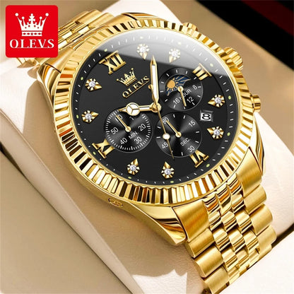 OLEVS New Original Quartz Men's Watches Moon Phase